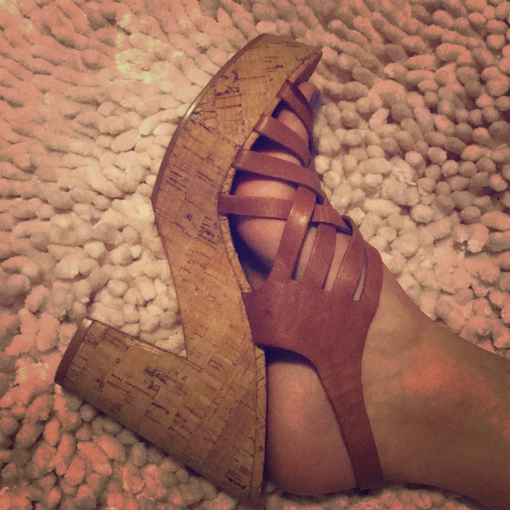 Ralph Lauren Cork and Leather Heels.